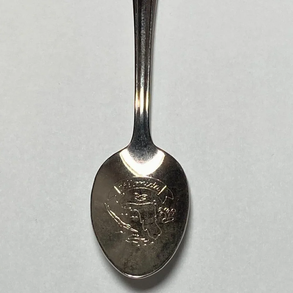 Florida Collectible Silver Travel Souvenir 4 3/8” Spoon Enamel Shield USA EUC‎